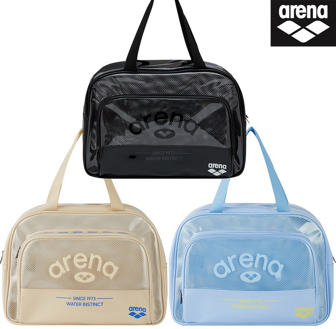 아레나(ARENA) 손가방 A5AC1AB15 수영가방 수영용품 수영장 워터파크 물놀이용 방수가방 폴리백 증정, 블루