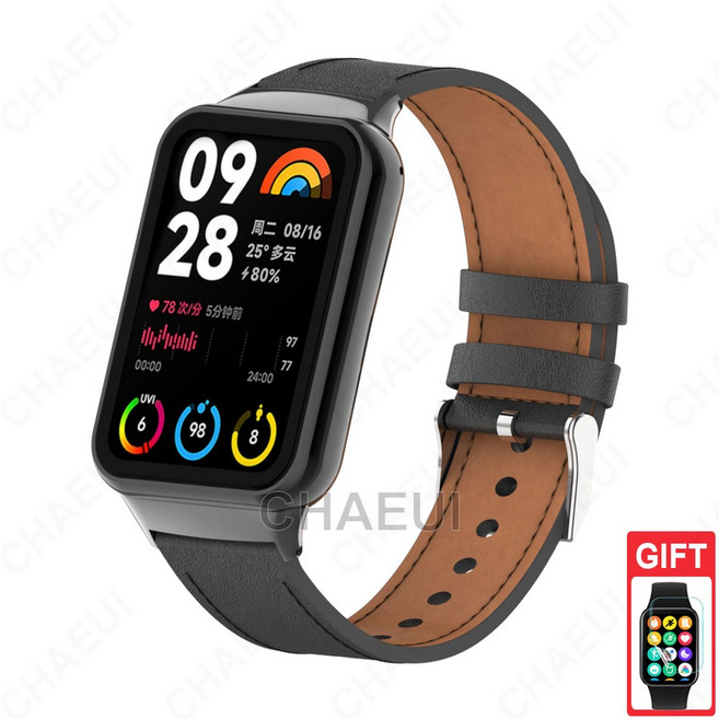 小米手環9 Pro 皮革錶帶 Redmi Watch 4/5 替換錶帶, 黑色,小米手環9 Pro, 1個