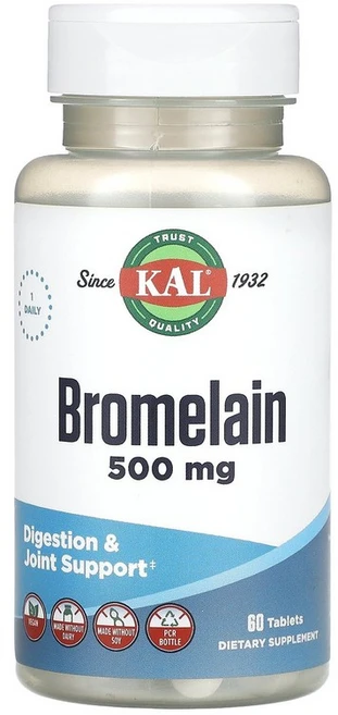 칼 브로멜라인 브로멜린 파인애플효소 Bromelain 500mg 60정, 1개 - 쿠팡