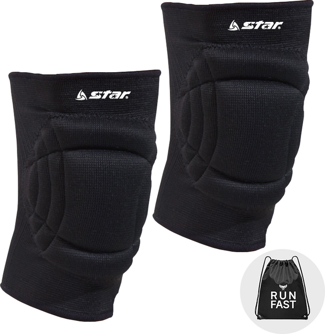 스타스포츠 쿠션 통기성 땀흡수 스포츠 무릎보호대 2개입, BLK, 1세트
