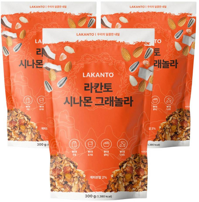 라칸토 시나몬 그래놀라 제로그래놀라, 300g, 3개