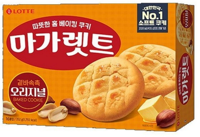 롯데 스위트 마가렛트 오리지널 소프트쿠키 버터풍미 구움과자 비스킷 디저트 간식, 1개, 352g