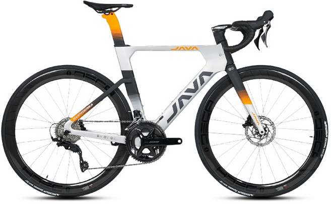 JAVA SUPREMA 7120 카본 로드 자전거 24단 변속 유압 디스크 브레이크 레이싱 사이클, 1세트, 매트 오렌지(L 178-188CM)