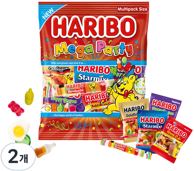 하리보 메가파티 젤리 14개입, 250g, 2개