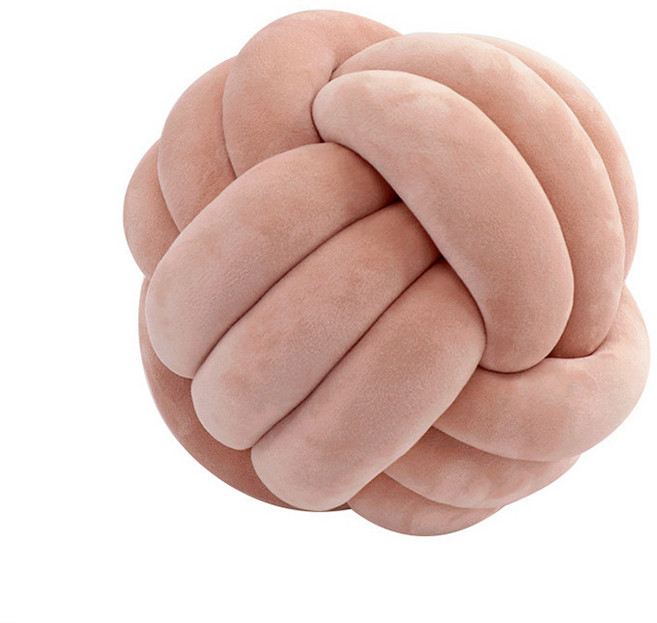 단색 베개 순색 포옹 베개 사무실 소파 자동차 거실 엮은 공 포옹 베개, 28*28cm(업그레이드 버전), 콩 페이스트 가루