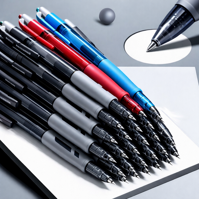 쏨콩 소프트 노크식 젤펜 0.5mm 3색, 1세트, 혼합색상