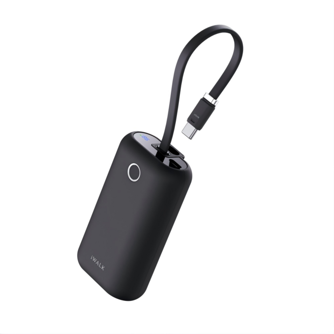 아이워크 iWALK 케이블 일체형 미니 보조배터리 10000mAh 대용량 고속충전 PD 22.5W C타입, 블랙, UPB001