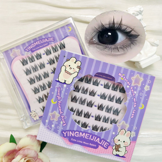 풀 필요없은 자연 속눈썹 3D인조속눈썹 세트11-13mm(다양한 스타일 가능 여성 메이크업 필수품), 6 rows of dense YFXMJ 31