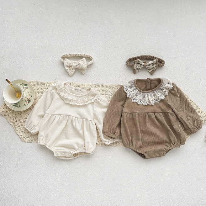 로이앤한나 엘가 3개월 6개월 9개월 돌 여아 여자아기 유아 베이비 긴팔 슈트 머리띠 세트