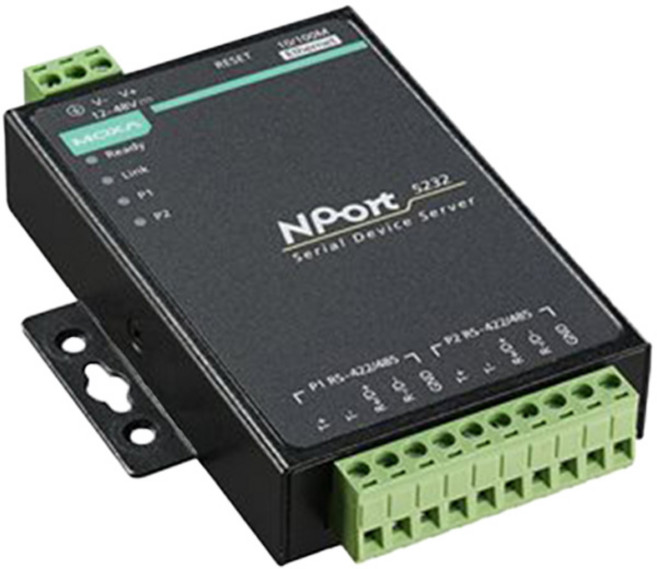 昌運監視器 MOXA NPort 5232 w/ adapter 2埠 RS-422/485 串列設備伺服器, 1個