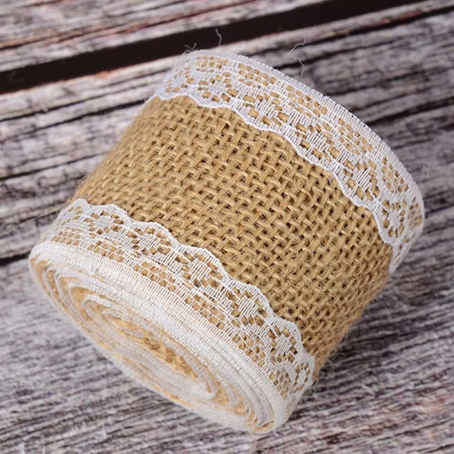 [1+1] 황마 레이스 롤 선물포장천 린넨마 선물포장끈인테리어천 DIY gs0*341ET