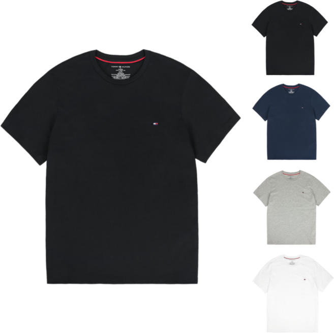 타미힐피거 남성 반팔 데일리 면 티셔츠