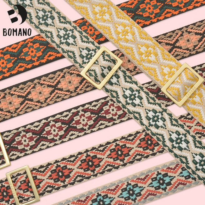 보스룸 여성용 긴기장 매트골드 숄더백 크로스백 와이드 다이아 자수스트랩 가방끈