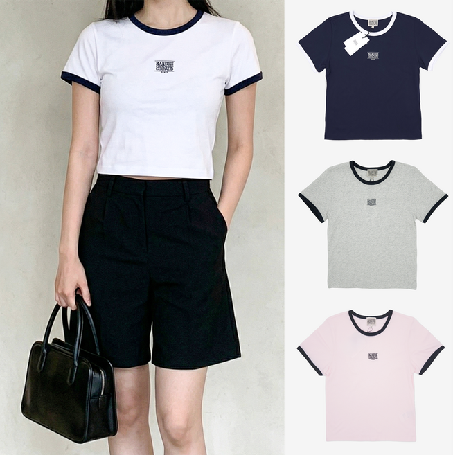 [백화점] 마리떼 프랑소와 저버 반팔 티셔츠 기본티 링거티 클래식 로고 커플 학생 여성 남성