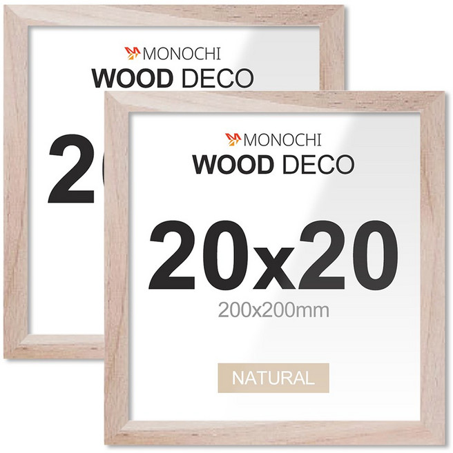 모노치 우드데코 벽걸이 액자 프레임, 2개, 내추럴
