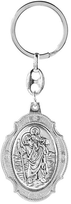 카톨릭 천주교 운전자를 위한 크리스트퍼 성인 키링 열쇠고리 은혜 순례자 여행자 선물, 1개, 1개