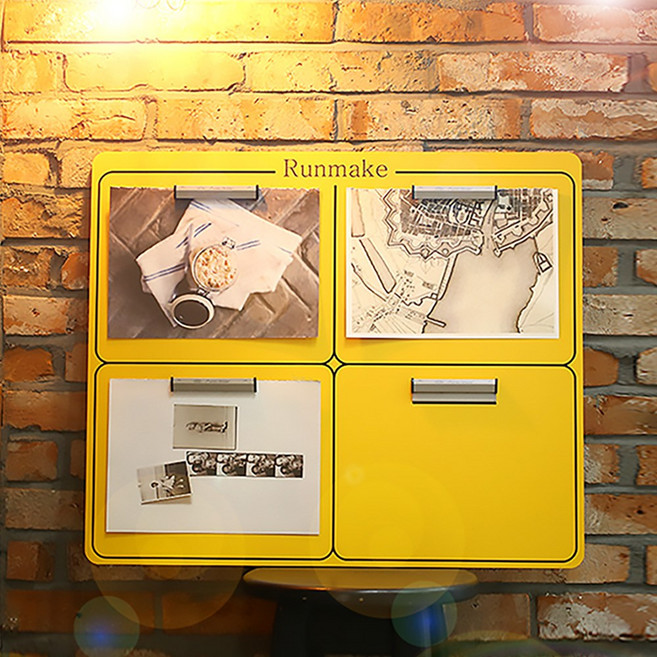 런메이크 스타일리쉬 메모보드 54종-게시판, 06.A4가로형 2P_화이트