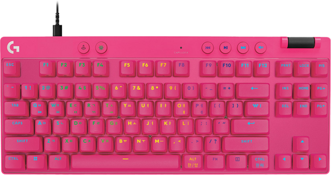 로지텍 PRO X TKL RAPID 래피드 트리거 유선 텐키리스 게이밍 키보드, (PINK) 핑크, (로지텍코리아 정품) G PRO X TKL RAPID, 마그네틱축(자석축)
