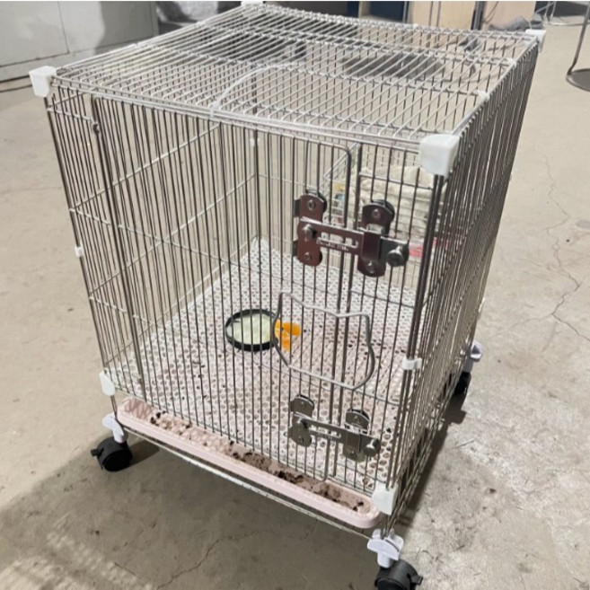 304不鏽鋼蜜袋鼯籠 飛鼠松鼠鸚鵡籠, 1個, 40單層籠送托盤