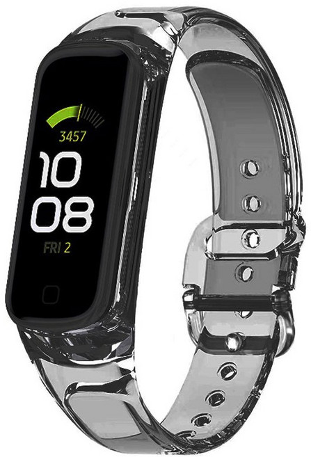 루아러블 갤럭시 핏2 클리어 컬러 매직 실리콘 스트랩, 클리어그레이, 1개