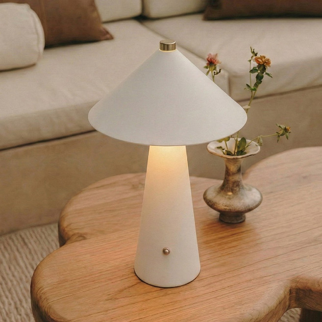 코넬 아크 무선 LED 램프 단스탠드 무드등 캠핑 랜턴 인테리어 오브제 탁상 방수 조명, 바닐라크림