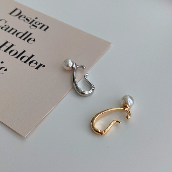 귤팩토리 심플 진주 볼 라인 이어커프 귀찌 귀걸이