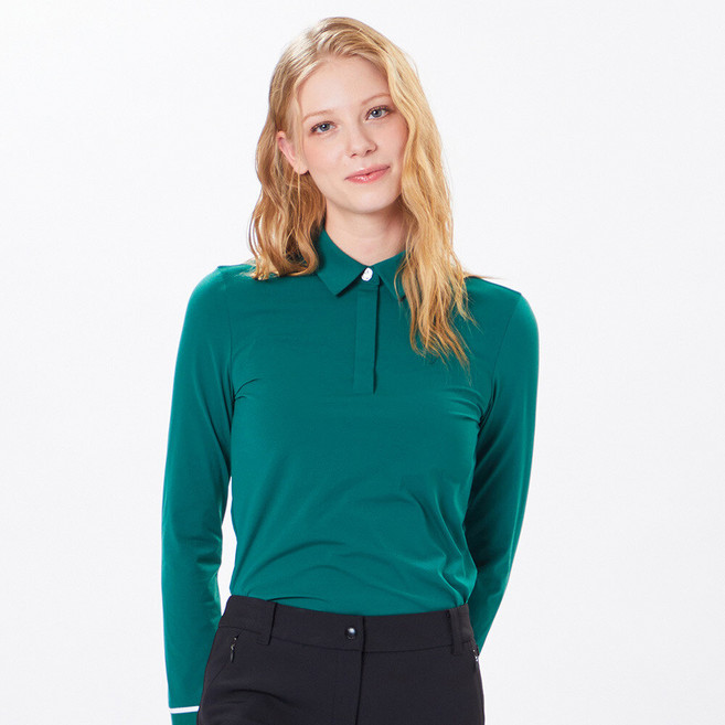 볼빅 10%다운로드쿠폰 여성 골프 에센셜 싱글 제에리 긴팔 티셔츠 VLTSO291_DE