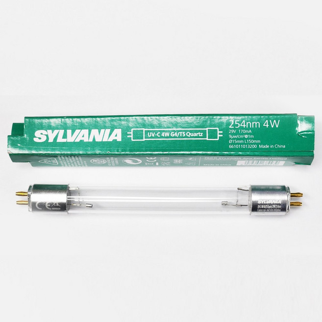 G4T5 실바니아 4W 자외선 살균램프 칫솔살균 UV-C 4W G4/T5 SYLVANIA 유팡 살균램프 호환가능, 1개