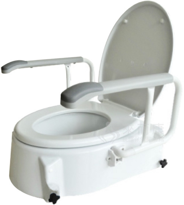 感恩使者 馬桶增高器 ZHTW2018 可掀式扶手 三段高度調整, 1個, 馬桶增高器 附贈坐墊貼3副+坐墊套(隨機