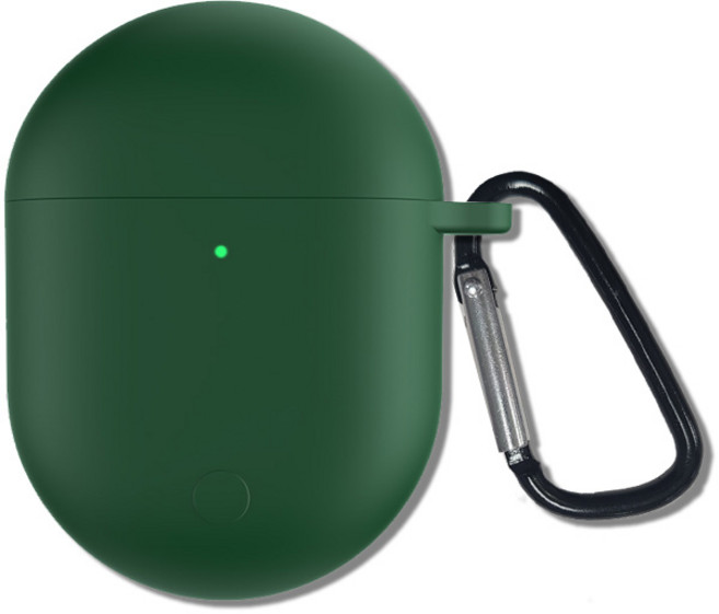 샤오미 레드미 버즈3 프로 컬러 슬림핏 일체형 케이스 + 카라비너, DARK GREEN, 1개