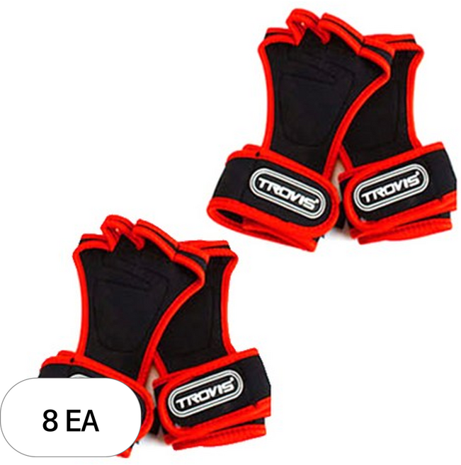 트로비스 4구 헬스장갑 TG5050 2p, 8세트, 레드