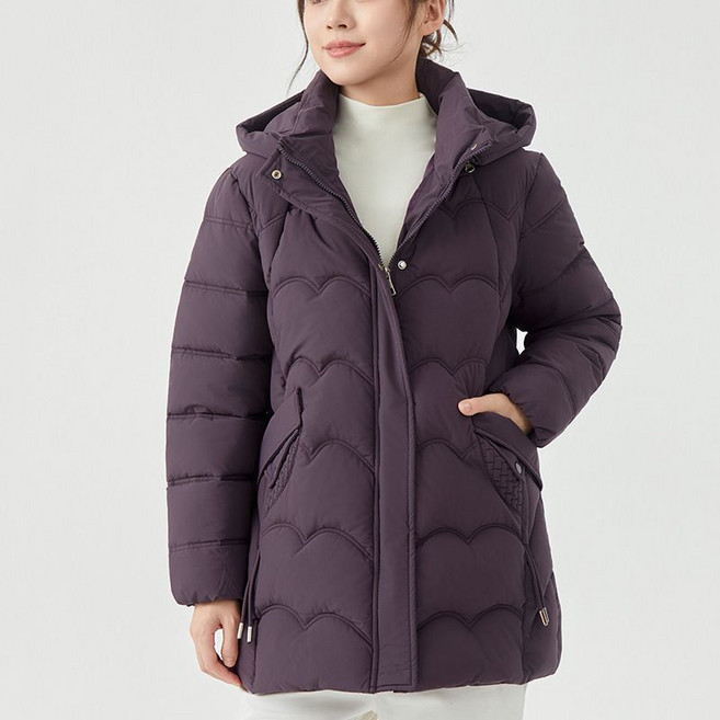 중년 여성 겨울 후드 집업 패딩 루즈핏 도톰 코트 캐주얼 보온 자켓 경량 패딩 엄마 누빔 아우터SYW