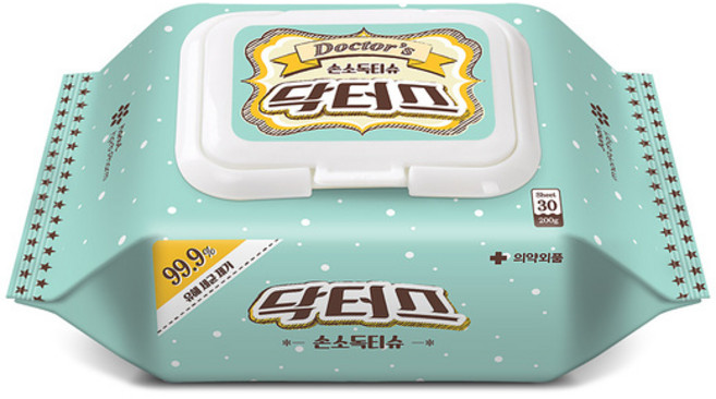 Doctor's 닥터스 손소독 티슈 30매 (99.9%유해 세균 제거), 1개