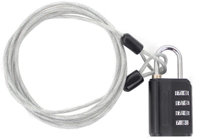 트래블큐브 멀티 안전케이블 + 4다이얼 자물쇠, 1세트
