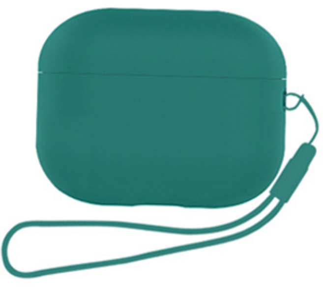 루디모어 에어팟 프로2 실리콘 케이스 + 스트랩, 다크그린, 1개