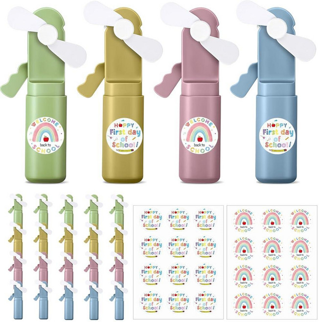 Gerrii 24 Pcs Back to School Gifts Mini Hand Press Fan Bulk Summer Teacher Student Gifts Hand Pres, Gerrii 24 Pcs Back to School G