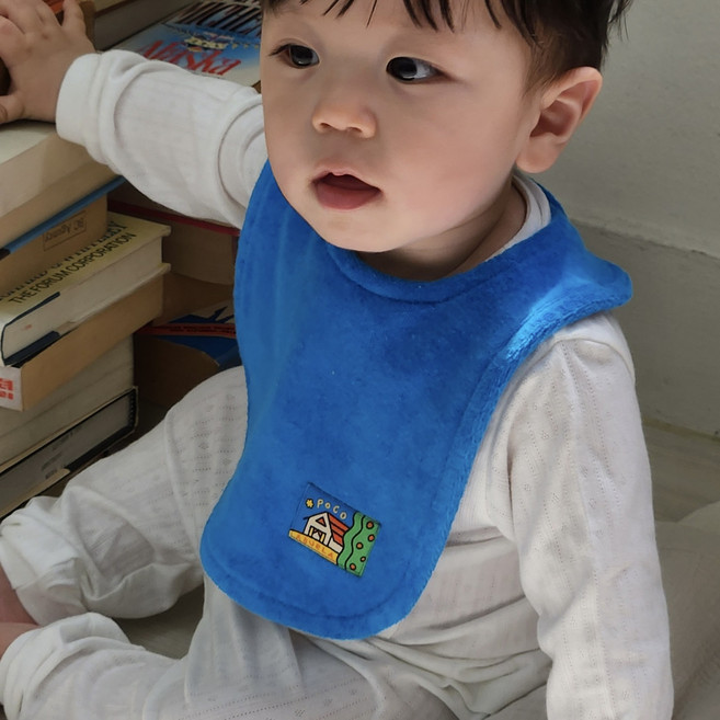 아부엘라 면 테리 턱받이 부드러운 면소재 컬러빕 1개입 국내생산