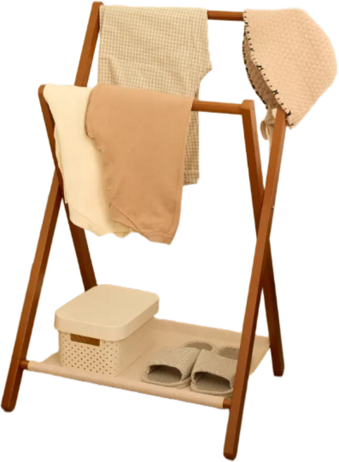 der Baum (데어 바움) 원목 미니행거 우드행거 접이식행거, 클래식 브라운