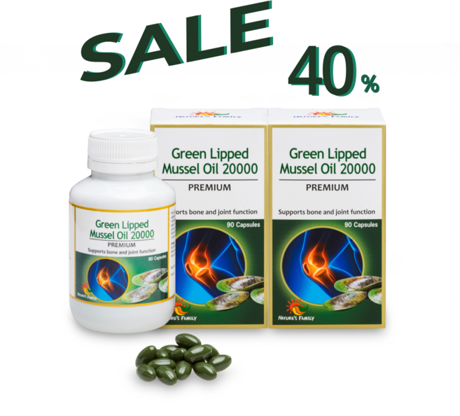 [40% 특가판매] Nature's Family 프리미엄 초록홍합 오일 20000 90캡슐 2개 유통기한 2027년01월, 90정