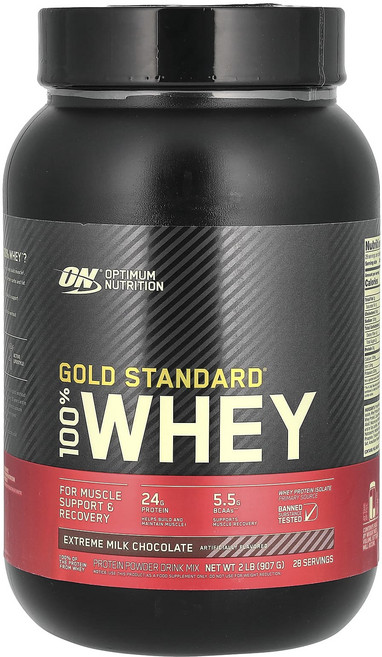 옵티멈뉴트리션 골드 스탠다드 웨이 프로틴 익스트림 밀크 초콜릿 [907g] 탄수화물 3g 단백질 24g BCAA 5.5g X 3통, 3개