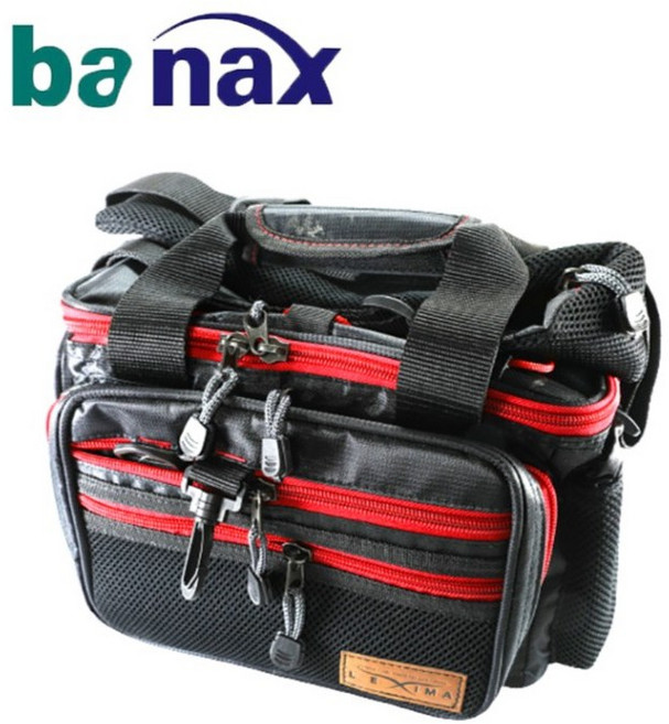 Banax 路亞包 大容量多功能釣魚包 黑色迷彩斜背包/腰包/工具包/萬用包/磯釣包