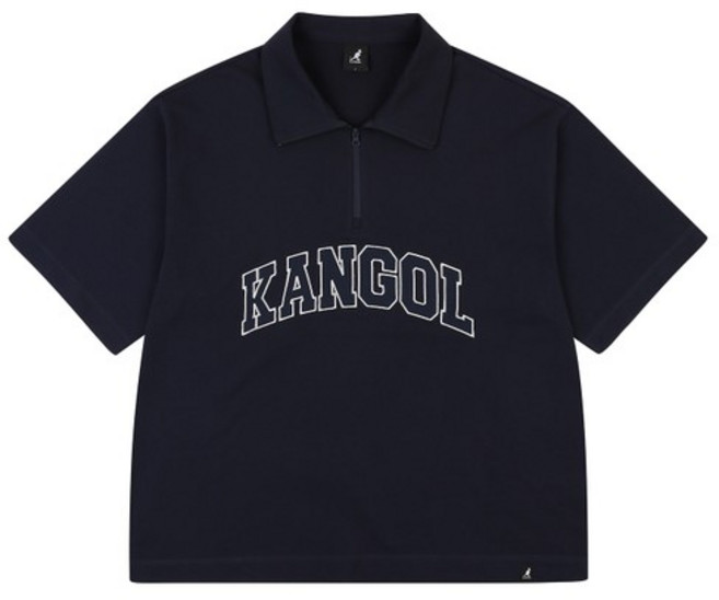 아플리케 하프집 티셔츠 2752 네이비