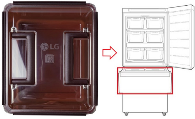 LG 정품 김치냉장고 11.3L 중간칸 용기 1개입 Z333GBB161 Z338MRRP31 Z339MEEF11 Z334AAA122 K330MC19E K330S14E, 단품, 1개
