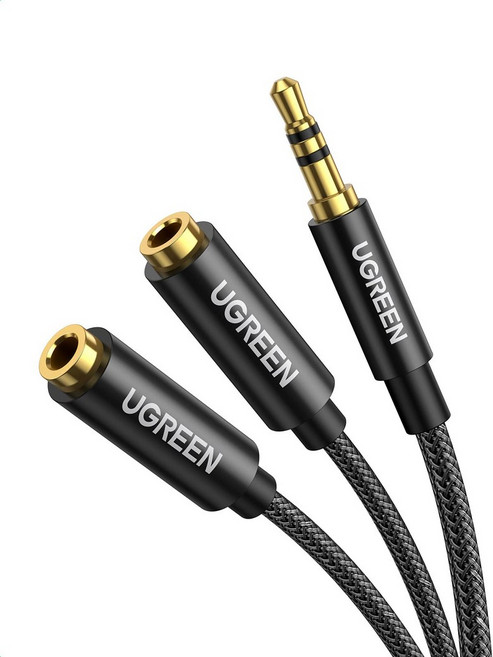 UGREEN 3.5mm Hi-Fi 20CM 오디오 케이블 분배 케이블 3극TRS 이어폰 분기 코드, 1개