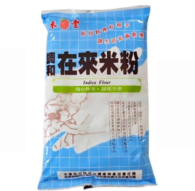 禾豐 在來米粉 適用於碗粿蘿蔔糕製作 粉質細緻口感Q彈, 600g, 3個