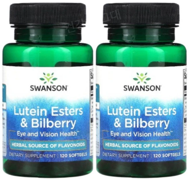 Swanson 루테인 에스터스 & 빌베리 추출 Lutein Esters & Bilberry, 2개, 120정 - 쿠팡
