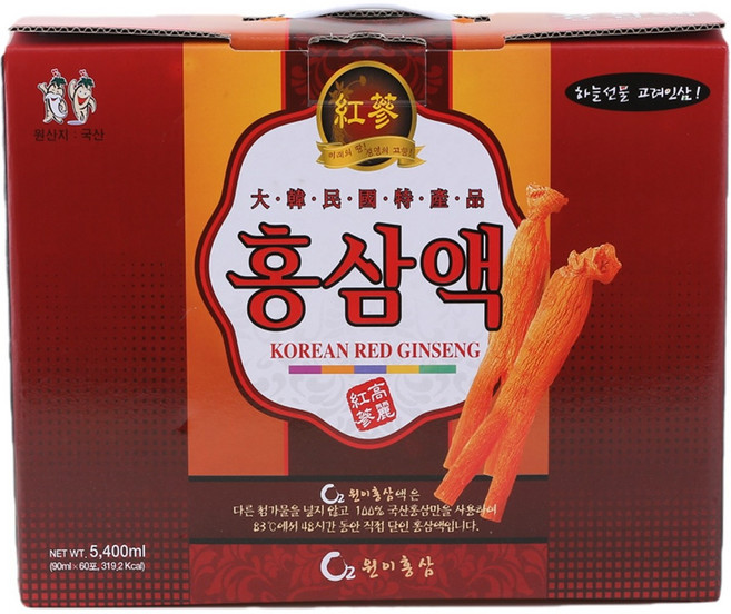원이홍삼 홍삼만 넣은 순수 100% 고려 홍삼액 홍삼진액 홍삼액기스 홍삼즙 금산 달임 90ml 60포, 60개