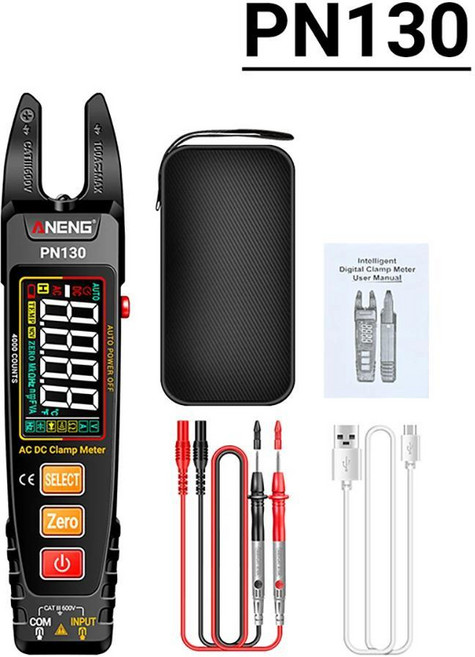 지능형 디지털 클램프 계량기 카운트 전압 전류 휴대용 멀티미터 저항 테스터, 1개, 1. Standard version