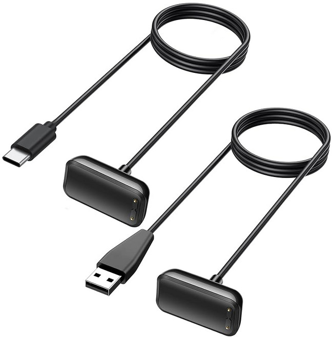for Fitbit Charge6/5 Luxe 충전기 USB+USB C 케이블 스마트 시계 액세서리 급속 충전 100cm, 1개, 상세페이지 참조