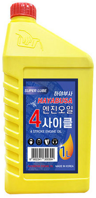 4행정 엔진오일 하야부사 고출력 예초기 분무기 엔진톱 오일 4T 1리터, 10w30, 1개, 1L